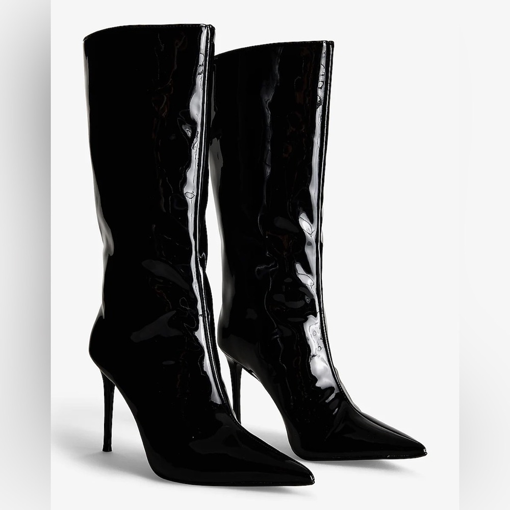 EXPRESS Leather Pointed Heeled Boots